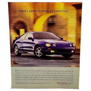 1997 Toyota Celica Print Ad Vintage 90s Economy Car